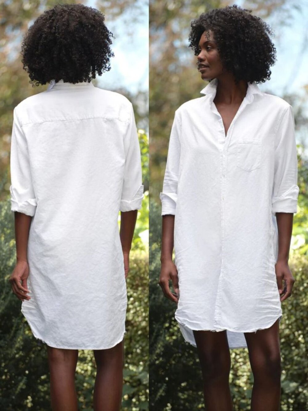 Frank & Eileen Mary Dress White Famous Denim Mini Shirt Button Down Size XL